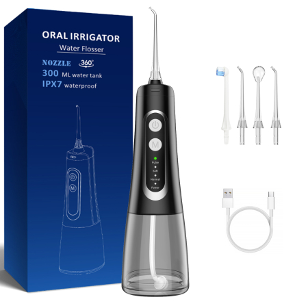 INGRIJIRE PERSONALA - Irigator bucal negru, M139Pro, rezervor 300 ml