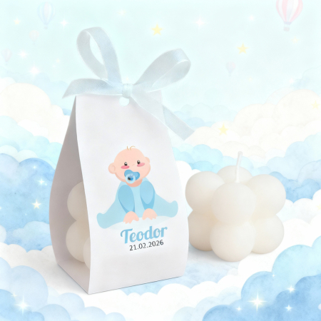 Marturii botez - Marturie botez lumanare, bebe baietel