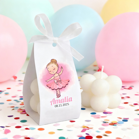 Marturii botez - Marturie botez lumanare, balerina roz