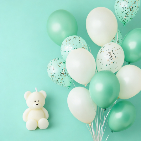 Marturie de botez fetita – lumanare decorativa in forma de ursulet pentru invitati [1]