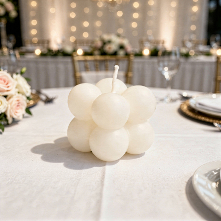 Marturie lumanare bubble din ceara, 5x5 cm [2]