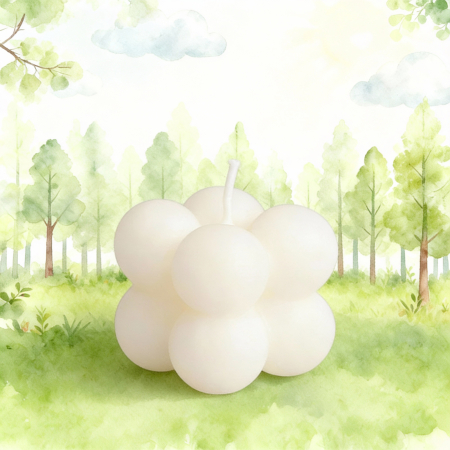 Marturie lumanare bubble din ceara, 5x5 cm [3]