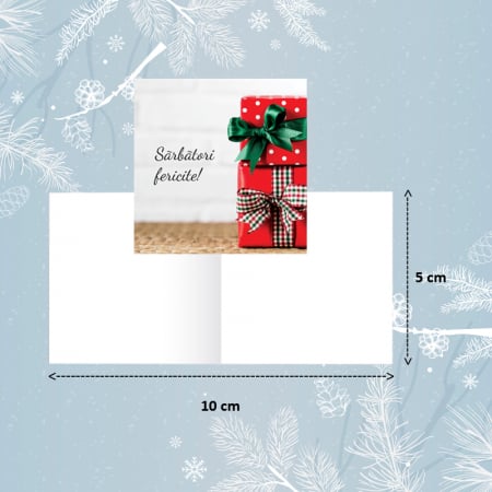 FELICITARI - Minifelicitari Craciun cutii rosii - set 10 buc