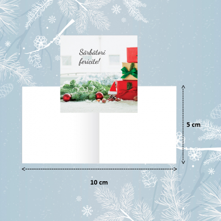 Minifelicitari Craciun - Minifelicitari Craciun cetina brad - set 10 buc