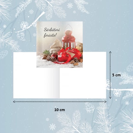 FELICITARI - Minifelicitari Craciun felinar mic - set 10 buc