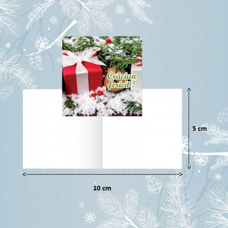 Minifelicitari Craciun - Minifelicitari Craciun cutie cadou - set 10 buc