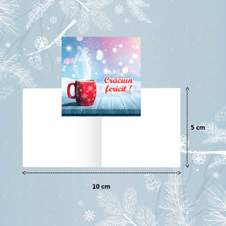 Minifelicitari Craciun - Minifelicitari Craciun hot drink - set 10 buc