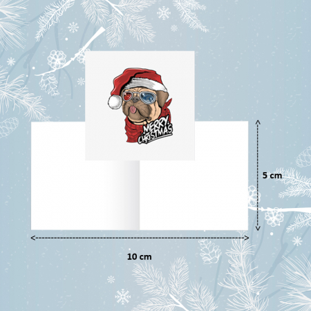 Minifelicitari Craciun - Minifelicitari Craciun Pug - set 10 buc