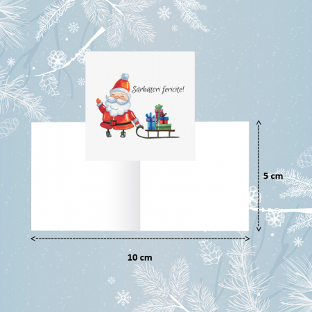 Minifelicitari Craciun - Minifelicitari Craciun Santa - set 10 buc