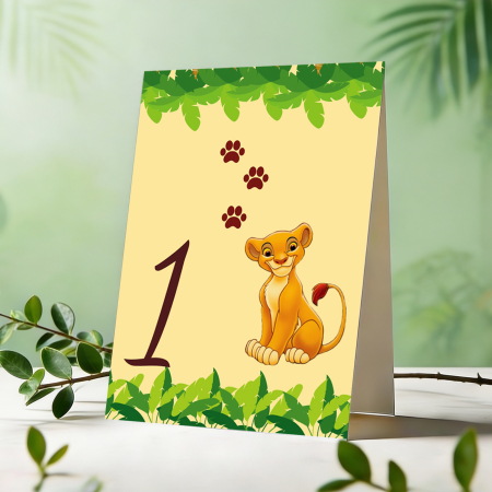 Tematica botez Leu - jungle - Set 10 numere mese leu Simba