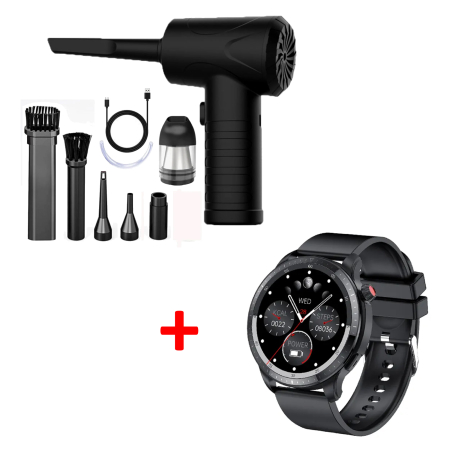 OFERTE - Aspirator si suflanta 2 in 1 fara fir + Smartwatch fitness T52 1.39 inch – pachet multifunctional