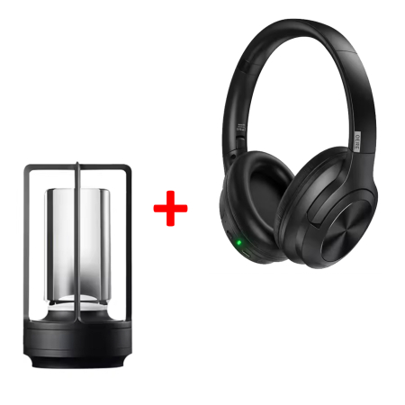 OFERTE - Pachet lampa de masa USB LED 8007 si casti gaming wireless E80 negre