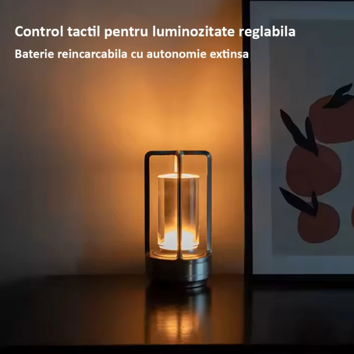 Pachet lampa de masa USB LED 8007 si casti gaming wireless E80 negre [6]