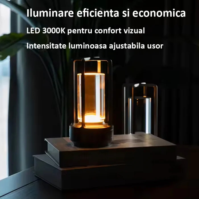 Pachet lampa de masa USB LED 8007 si casti gaming wireless E80 negre [7]
