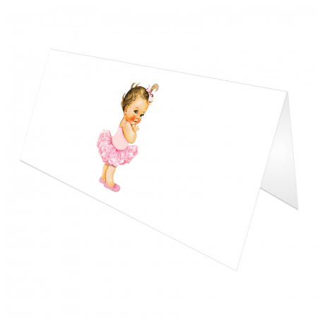 Place Card si Plic Bani Botez Balerina Tutu Roz – Design Elegant si Personalizat [1]