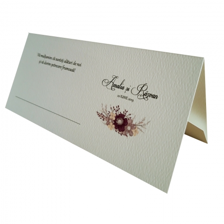 Place card - plic de bani - nunta cu floare mov [0]