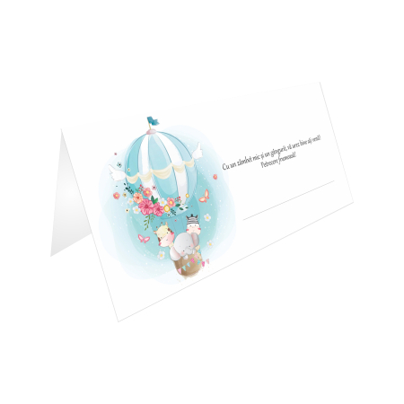 Place card plic de bani botez balon aer cald [1]