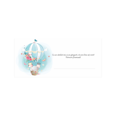 Place card plic de bani botez balon aer cald [2]