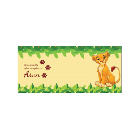 Place card plic de bani botez leu Simba [1]