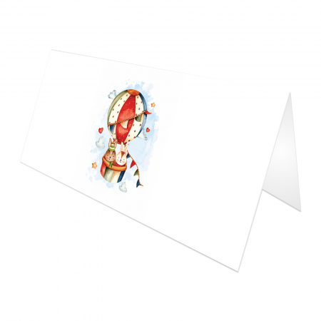 Place card si plic de bani botez balon aer cald multicolor [4]