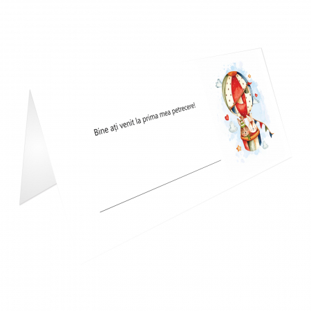Place card si plic de bani botez balon aer cald multicolor [1]