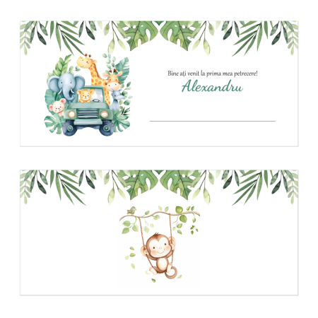 Place card si plic de bani botez safari jungle [6]