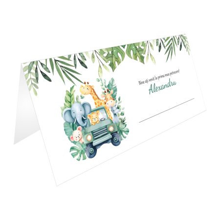 Place card si plic de bani botez safari jungle [4]