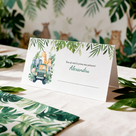 Place card si plic de bani botez safari jungle [1]