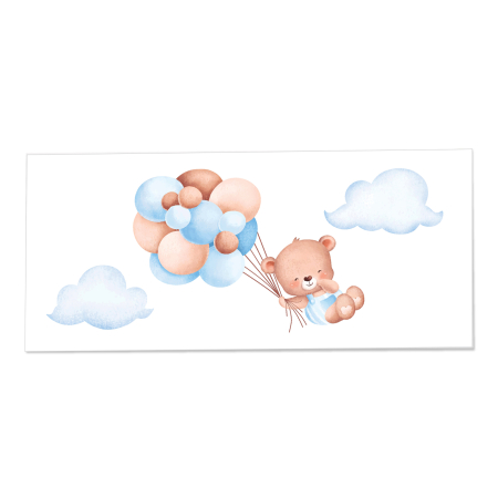 Place card si plic de bani botez ursulet cu baloane bleu [5]