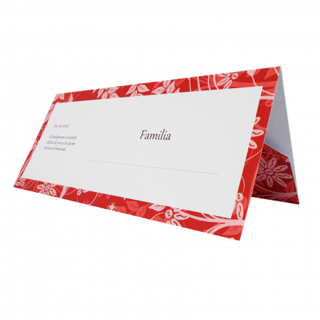 Place cards nunta - Plic de bani - place card nunta/botez model pattern floral rosu
