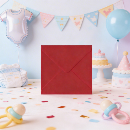 Plic patrat rosu grena, 130 x 130 mm [3]