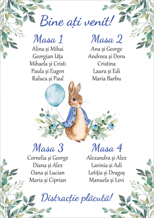 PRODUSE DIGITALE - Poster A3 botez iepuras