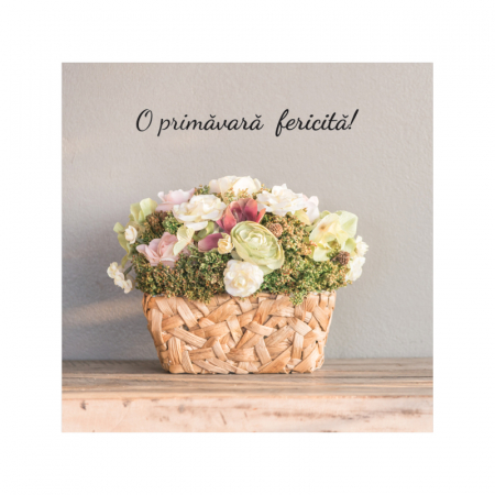 Set 10 felicitari Martie Vintage, cu plicuri rosii, 130x130 mm [2]