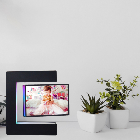 Rama foto neagra, led, levitatie magnetica [1]