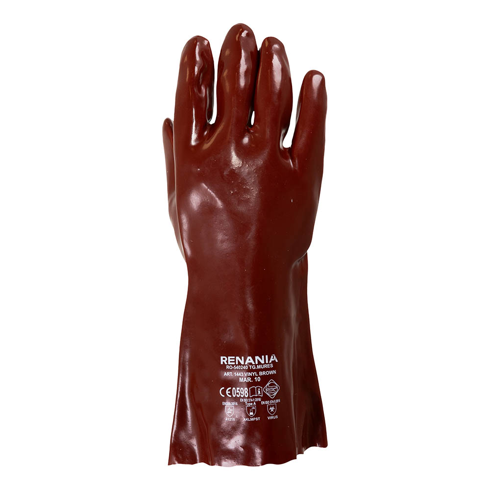 Manusi de protectie chimica Vinyl Brown categoria III, Renania, art.C155 (1443) [0]