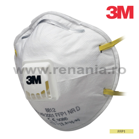 Protectie Respiratorie - Semimasca de protectie respiratorie tip cupa cu supapa FFP1, 3M, art.1D41 (8812)