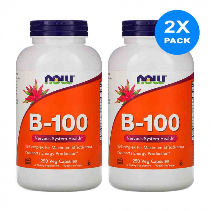 Vitamin B-100 (Complex Vitamina B), Now Foods, 250 Vcaps