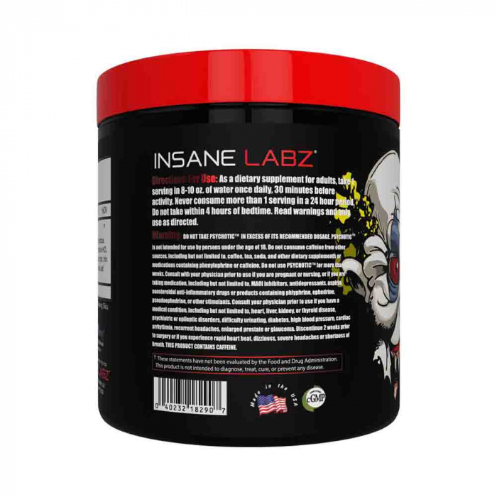 Psychotic PreWorkout, Insane Labz, 220g